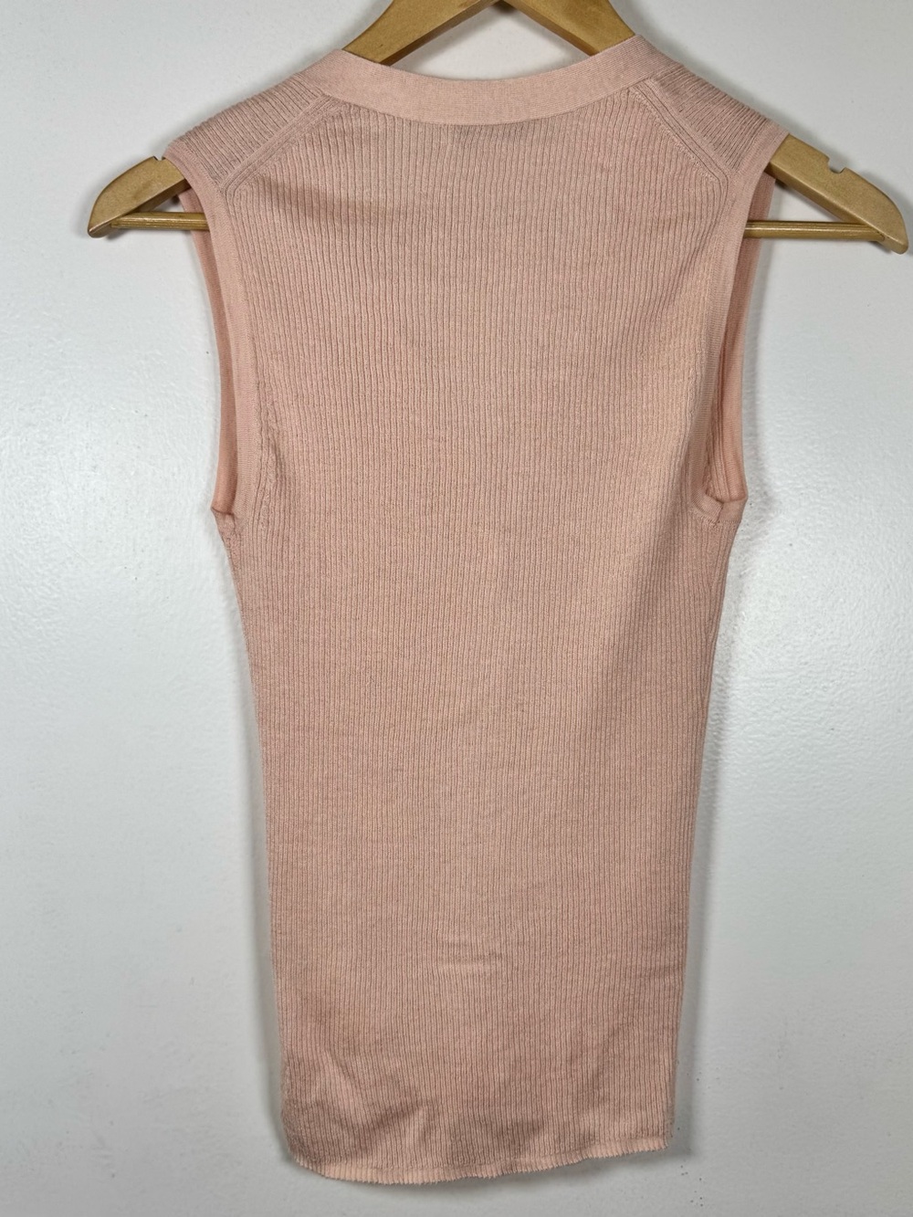 J CREW Cashmere & Silk V Neck Vest Cardigan Women’s Small Ribbed Knit Blush EUC - Picture 6 of 6